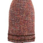Etcetera  Wool Multicolor Tweed Ruffle Fringe Skirt Photo 0