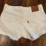 Levi's 501 Original Fit Levi’s Premium High Rise Women’s White Cutoff Denim Shorts Photo 4