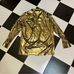 Patrick Christopher Vintage 80s Liquid Gold Lame 2 Piece Set Shirt Pants Unisex Photo 2