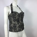 Bebe  Beaded Lace Corset Bustier Top L Photo 11