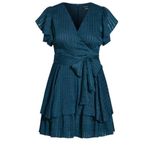 City Chic ✨  First Date Playsuit Teal Romper Large 20 NWT Photo 2