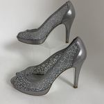 Adrianna Papell  Foxy Silver Sterling Pumps Formal Women Shoes Size 6.5M Wedding Photo 2