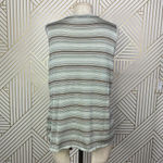 Akris  Sweater Tank‎ Top Blouse Shell Sleeveless Knit Stripe Green Brown Size 14 Photo 4