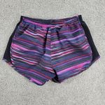 Nike Dri Fit Womens Tiempo Running Shorts L Black Pink Purple Stripes Athletic Photo 0