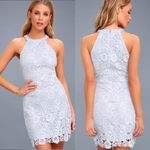 Lulus NWT  Love Poem‎ Lace Mini Dress in Light Blue Size Large Photo 1