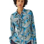 Equipment  Daria paisley-print blouse bow tie sz M Photo 2