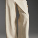Avec Les Filles Anthropologie avec le filles beige ivory cream leather cargo pants trousers Photo 0