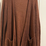 Eileen Fisher  brown cardigan w/pockets Organic Linen 31%Organic Cotton 30% SizeS Photo 0