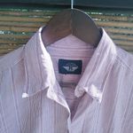 Dockers  M Red White Striped Button Down Top Photo 6