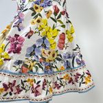 Farm Rio NWOT  Floral Ruffles Greek Garden Off-White Mini Dress Size M Photo 12
