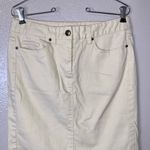 Dalia Collection  off white stretchy office pencil skirt Photo 1