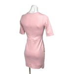 Missguided  Pink Round Neck Short Sleeve Stretch Mini Bodycon Sheath Dress Sz 6 Photo 2