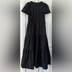 Quince 100% Organic Cotton Poplin Tiered Maxi Dress size small Black Photo 5