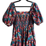 Lola May Plus Tiered Retro Vintage Floral Puff Sleeve Tiered Midi Flare Dress Red Size 18 Photo 6