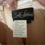 La Femme  tan cream strapless pleated chiffon beaded prom dress NEW 8 Photo 4