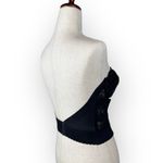 Vintage 1990's Y2K Black Lacey Goth Strapless Bustier Bra Low Back Underwire 34D Size M Photo 2