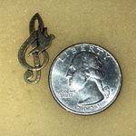 Gold Tone Vintage Treble Clef with Bird Pin Photo 2
