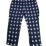 Banana Republic Gingham Avery Ankle Pants Navy/White 26” Inseam Size 10 Petite Photo 0
