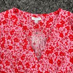 Topshop  V-Neck Mini Tea Dress in Pink and Red Floral, Size 12​​​ Photo 4