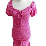 Japna Polka Dot Hot Pink Stretch Mini Dress Size Small Photo 0