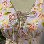 ASOS petite floral smocked lace up front mini dress Purple Size 8P Photo 5