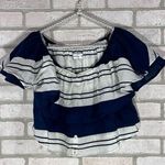 Faithfull the Brand Solerno Claremont Stripe Off The Shoulder Crop Top Size 4 Photo 2