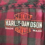 Harley Davidson  Red and Gray Plaid Button Up Snap Women’s Flannel Size 2XL Photo 9