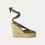 Ralph Lauren Olive Green Espadrille Wedge Sandals Size 7 New Photo 1