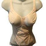 VTG Olga Lacey Shaper Pin Up Sz. 38C Underwire Seamless Nude Stretch Hook Crotch Tan Size L Photo 0