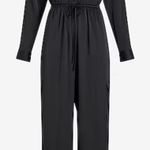 EXPRESS Button Front Tie Waist/Wide Leg Jumpsuit | Women’s Size Large Photo 3