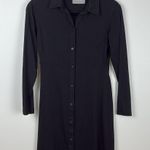 Everlane  The Luxe Cotton Shirtdress Long Sleeve Collar Black Women’s Size XXS Photo 3