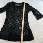 Crochet Mini Dress S Whimsigoth Fairycore Witchy Artsy Black Photo 8