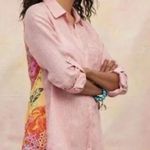 Soft Surroundings Eden Island Mixed Media top Tunic Linen large Photo 0