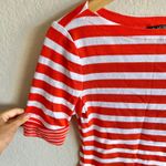 Ralph Lauren  Green Label Vintage Y2K Orange White Stripe Top Blouse Women Medium Photo 3