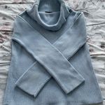 Mari Philippe Baby Blue 100% Cotton Cowl Neck Heavy Substantial Sweater, size S Photo 8