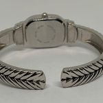 JJ women’s silver tone quartz analog cuff bracelet watch 21mm case 7” running Photo 3