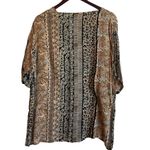 Ekloz Rayon Women Top L Abstract Animal Print Muted Earth Tones Boho Chic Retro Brown Size L Photo 2