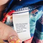 Miss Elaine Blue Floral Robe Caftan Mumu 1/4 Zip Long R4 Size M Photo 5