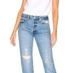 frame denim Frame Le Slouch Straight Leg Distressed Bluejay Rips Denim Jeans Size 27 Photo 0