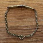 Source Unknown Vintage 12K Gold Filled Filigree Bar Rope Chain Bracelet with Center Diamond Photo 4
