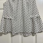 Talbots J.Crew Polka Dot Semi Sheer Flutter Sleeve Cap Blouse Sz 12 Cream/Black Photo 2