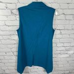 Soft Surroundings Women’s Sleeveless Mismatched Eclectic Button Teal Shirt M Photo 1