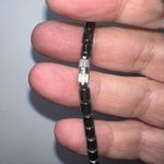 Vintage Hematite and Blue‎ Stone Pendant Necklace Gray Photo 5