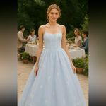 Y2K Fairycore Prom Dress with Floral Straps Full Maxi Skirt Princess Photo 2