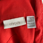 Chico's Chico’s Red Button Up Collared Lightweight Jacket Photo 2