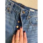 J.Crew  high rise straight premium edition button fly raw hem blue jeans,size 28 Photo 9