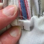 Amazon Red White Blue Striped Linen Blend Tie Waist Shorts Size Large Photo 5