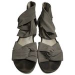 Eileen Fisher  Women’s Size 8.5 Gray Mesh Zanya Strappy Platform Zip Back Sandals Photo 4