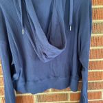 Tommy Hilfiger NWT! Sz M Sport Navy Blue Surplice Hooded Top Crop Hoodie Photo 4
