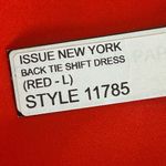 NWT Issue New York Bow Neck Back Tie Shift Dress Style 11785 Size L Elegant Red Size L Photo 6